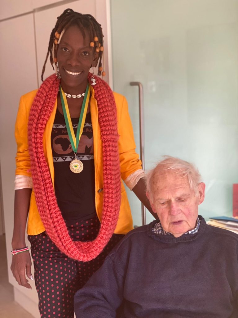 Ms Mujeri and Mr James Currey in Oxford